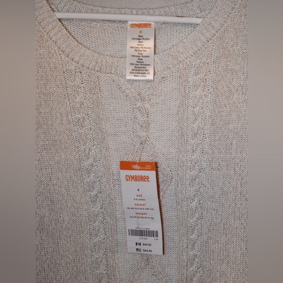 Gymboree Tan and Cream Ruffled Ribbed Knit Casual Dress NWT - Picture 3 of 5